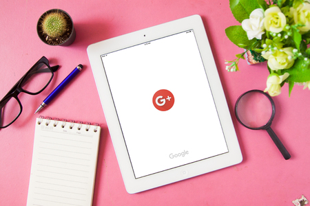 BANGKOK,THAILAND - May 7,2016: Google+ is Google's social network service to compete with Facebook and launched in late June 2011のeditorial素材