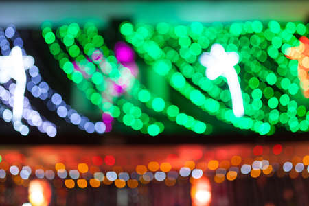Christmas background with bokeh lightsの写真素材