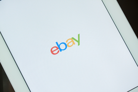 BANGKOK,THAILAND - Mar 11,2016: ebay webpage on an ipad. eBay is one of the largest online auction and shopping websites in the world.のeditorial素材