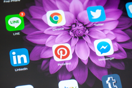 BANGKOK,THAILAND - May 8,2016: Pinterest is a pinboard-style photo-sharing website that allows users to create and manage theme-based image collections like events, interests, and hobbiesのeditorial素材