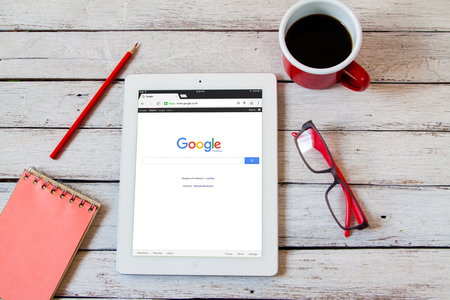 BANGKOK,THAILAND - April 22,2016:Google is an American multinational corporation specializing in Internet-related services and products.のeditorial素材