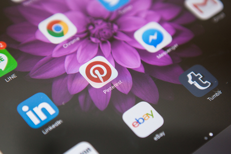 BANGKOK,THAILAND -  May 23,2016: Pinterest is a pinboard-style photo-sharing website that allows users to create and manage theme-based image collections likeのeditorial素材