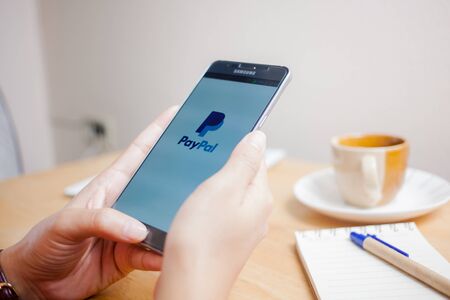 Bangkok, Thailand - August 8,2016: PayPal the largest operator of electronic money it was founded in...