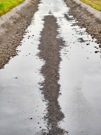 A shallow river with a small amount of water.