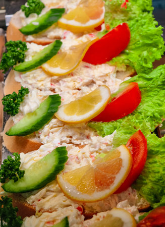 Appetizing Seafood Salad Dish Fresh Ingredients Colorful Presentation Healthy Meal Professional Food Photographyの写真素材