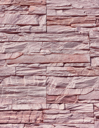 Pink Stone Wall Texture with Natural Stacked Stone Pattern for Modern Architectural Design Copy...
