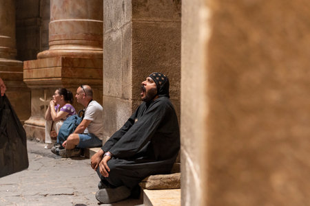 Jerusalem, Israel, 11.06.2022: A huge number of tourists returned to the Church of the Holy Sepulcher in Jerusalem after the pandemicのeditorial素材