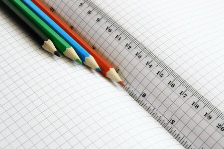 Multi color pencil normally used by school children.