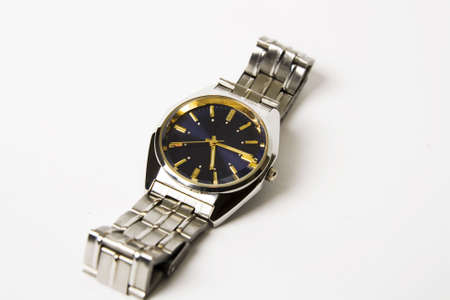 Close up of wrist watch isolated on a white backgroundの写真素材