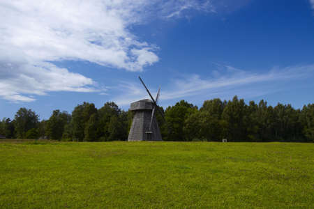 Old windmill National Museum of Lithuanian folk household RumsiskesLithuanian windmill の写真素材