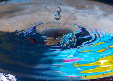 water drop splash of blue waterの写真素材