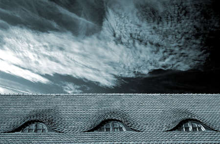 The roof of the house in Riga.の写真素材