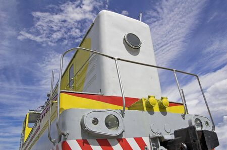 The cabin of old Soviet shunting locomotive.の写真素材