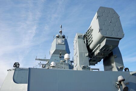 Cassete missile system on-board a frigate.の写真素材