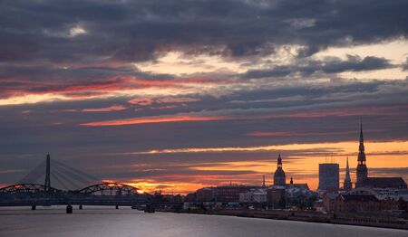 Panorama of the Riga on early in morning.の写真素材