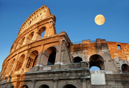 Famous Colosseum in Rome (Flavian Amphitheatre), Italia.の写真素材