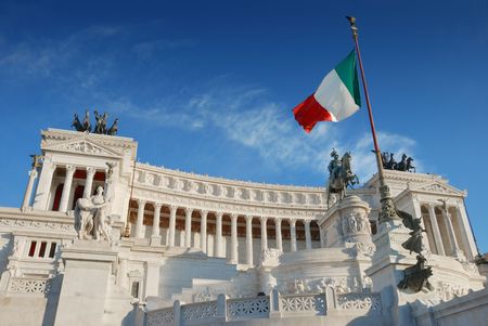Monument Vittorio Emanuele II or Altar of the Fatherland in Roma, Italia.の写真素材