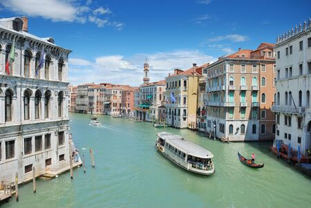 Traffic on the Grand Channel of Venice, Italia.の写真素材