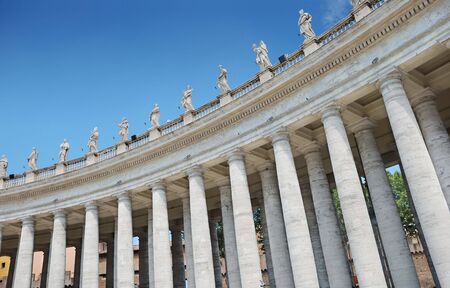 Colonnade of St. Peter's Basilica in Vatican, Rome, Italy.の写真素材