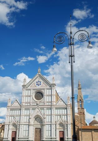 Basilica of Santa Croce (Basilica of the Holy Cross) in Florence, Italia.の写真素材