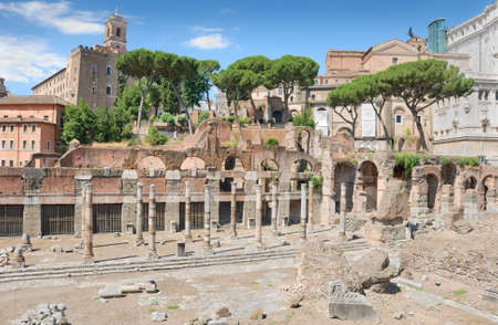 Ruins of the Roman Forum in Rome, Italy.の写真素材