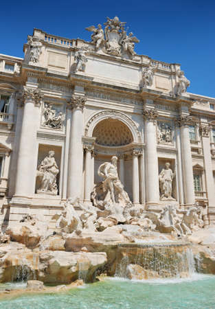The famous Trevi Fountain in Rome, Italy.の写真素材