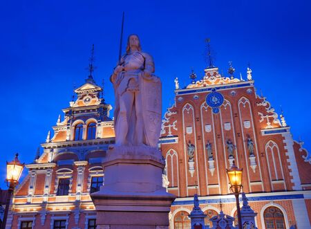 Roland statue and the Blackheadの写真素材