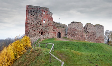 Livonia Order Castle, was built in the middle of the 15th century. Bauska, Latvia.のeditorial素材