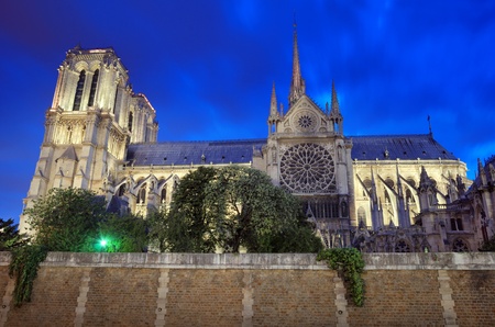 Cathedral "Notre Dame de Paris" on island Cite in Paris, France.の写真素材