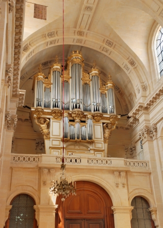 Organ inside of the chapel of Saint Louis des Invalides in Paris, France のeditorial素材
