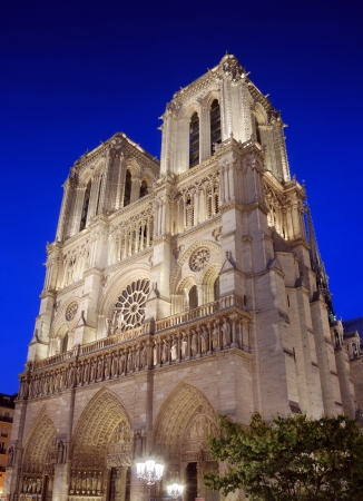 The cathedral Notre Dame de Paris on island Cite in Paris, France の写真素材