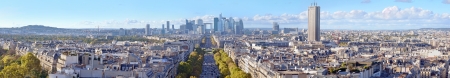 The Avenue de la Grande Armee direction to business district La Defense in Paris, France.の写真素材