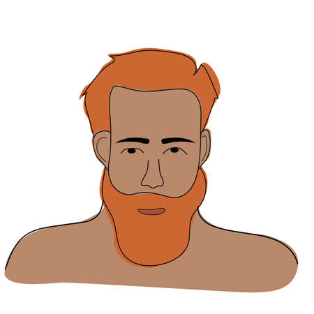 Doodle illustration of a guy with red hair and beard