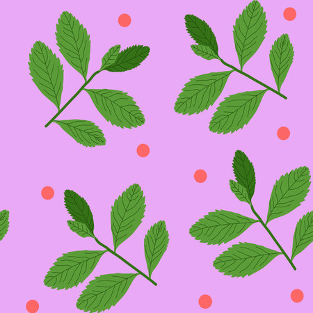 Botanical seamless pattern. Branches and berries of cranberriesのイラスト素材