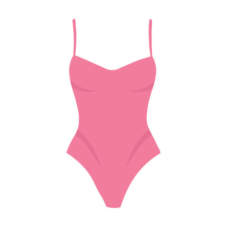 Illustration of a pink one-piece swimsuit, summer clothes in pinkのイラスト素材