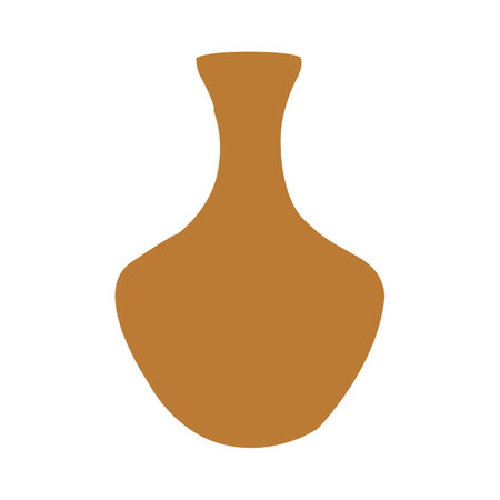 Ceramic vase in boho style. flat design vector illustrationのイラスト素材