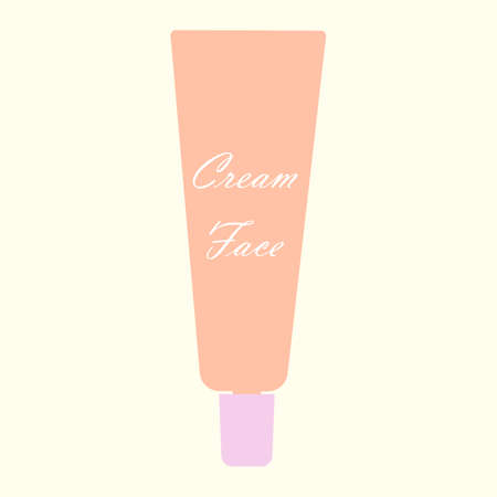 Facial cream bottle, facial skin care massage and self care. Vector illustration with bottles of facial productsのイラスト素材