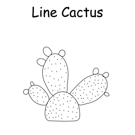 Vector doodle illustration of a cactus. hand drawn cactus. Doodle line mexican cactus.のイラスト素材