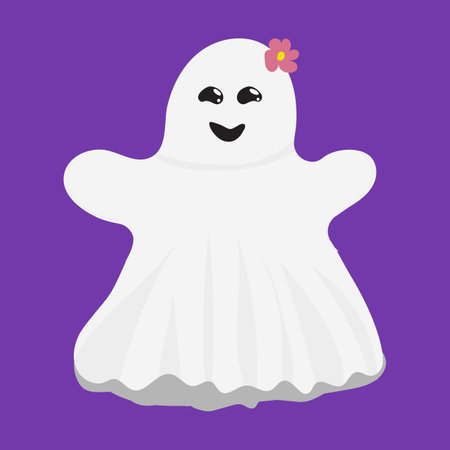 ghost. Cute Halloween Ghost Vector.childish illustration of cute ghost cartoon character.のイラスト素材