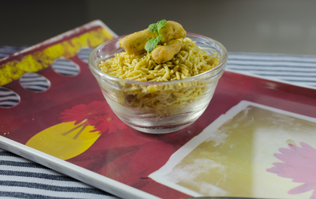 Bhujia is a popular Inidan sncak made from gram flourの写真素材