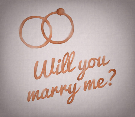 Will you marry me sign on grey backgroundの写真素材
