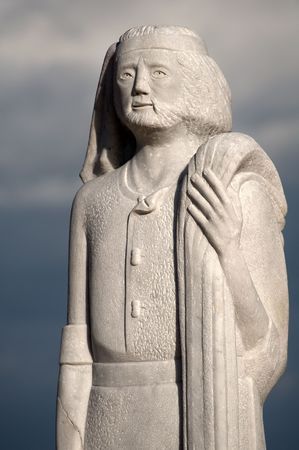 Saint Andrew statue, patron saint of fishermenの写真素材