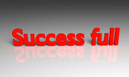 Red Success ful text. 3d  on gray background.の写真素材