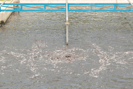Wastewater treatment plant aerating basin.
