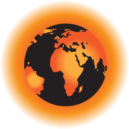 Vector planet Earth icon. Flat planet Earth icon. Flat design vector illustration for web banner.のイラスト素材