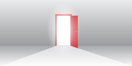 Open red doorのイラスト素材
