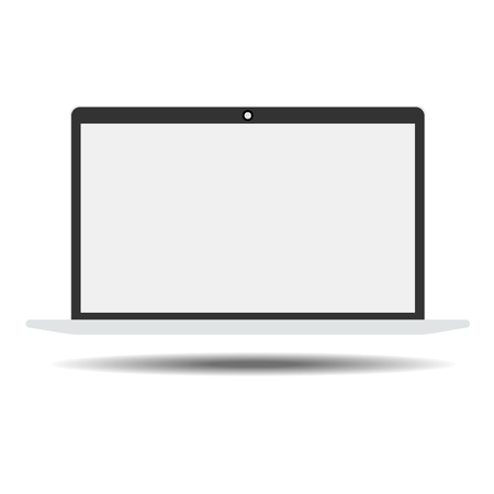Vector modern computer monitor display with blank screen isolated on white background.のイラスト素材