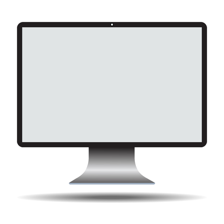 Vector modern computer monitor display with blank screen isolated on white background.のイラスト素材