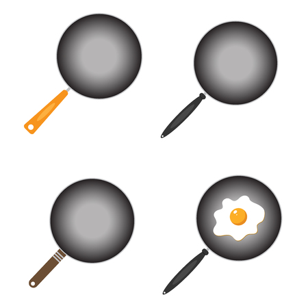 Frying pan icon on white background.illustration EPS 10.のイラスト素材