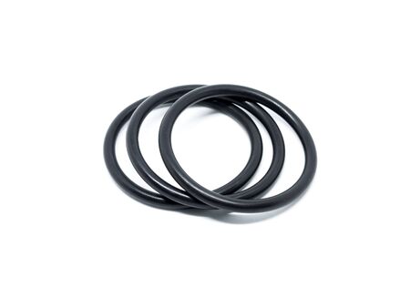 Rubber O-Rings Industrial use. on white background.